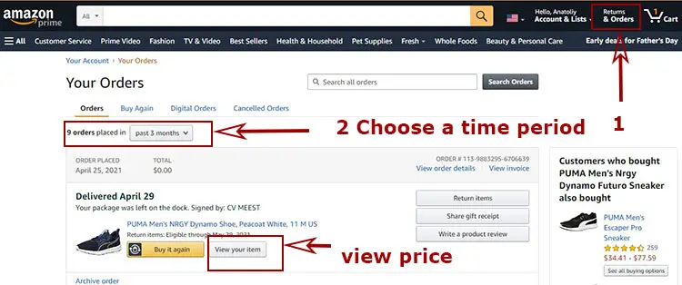 So prüfen Sie den Amazon-Kaufverlauf