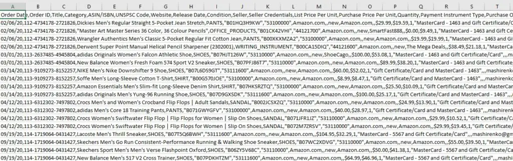 Amazon-Einkaufsbericht