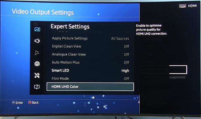 Einstellung HDR TV samsung 4k