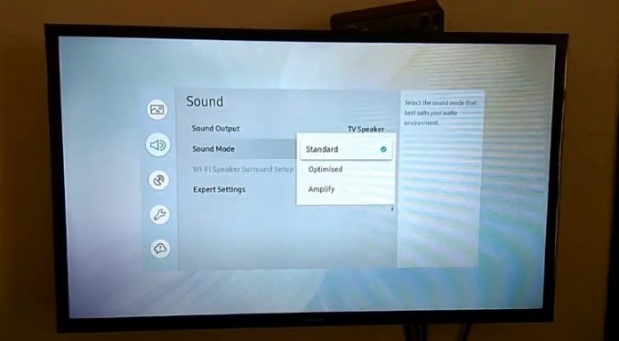 settings sound TV Samsung