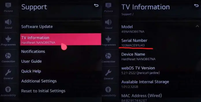 LG TV Seriennummer, SVC Code Decoder, 2000-2030 erklärt | Tab-TV