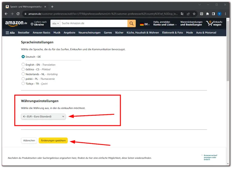 Amazon App Sprache ändern so auf Deutsch umstellen TabTV