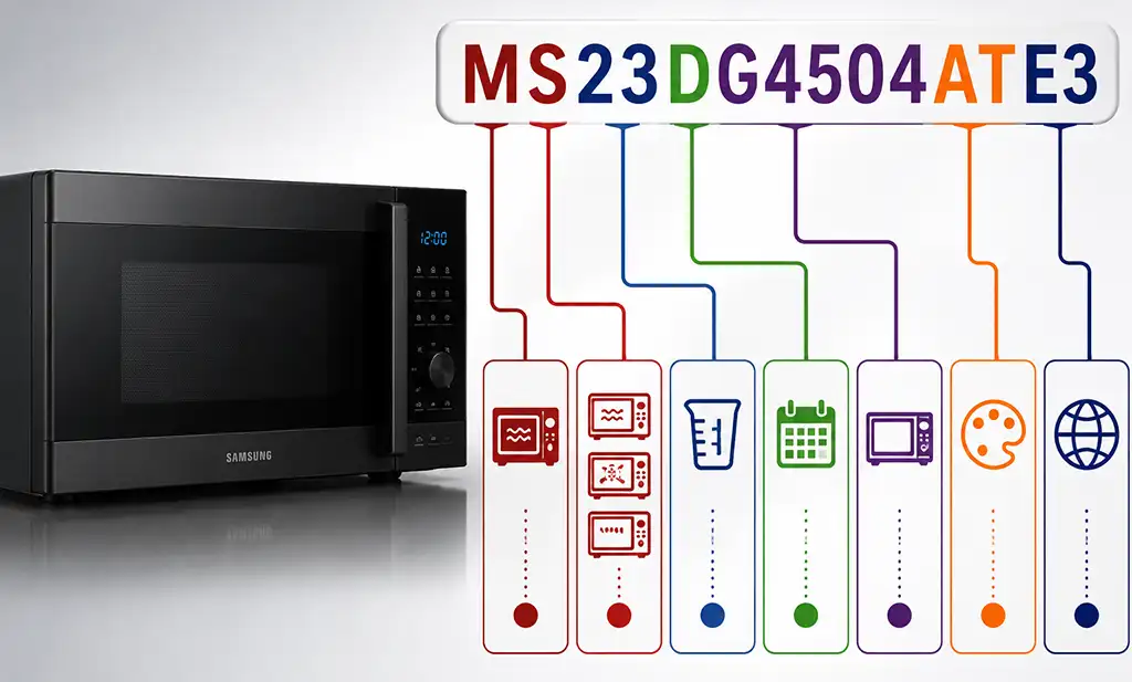 Décodage des numéros de modèle des fours à micro-ondes Samsung
